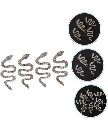 FRCOLOR 4 pieces snake nail drill made of alloy nail jewellery rhinestone pendant for nails snake nail charms nail art bling rhinestones manicure decoration diamond flash drilling 3D - Buy Online on GoSupps.com