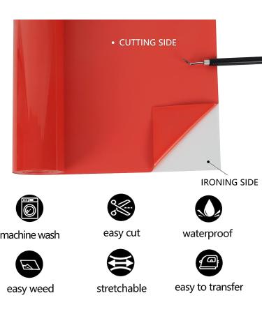 Red Heat Transfer Vinyl 12 x 8ft - TUMIYA Glossy Red HTV for T-Shirt Iron-On - Buy Online on GoSupps.com