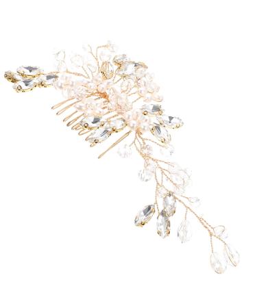 FRCOLOR Pearl Hair Comb Hair Accessories for Wedding Hair Clips for Girls Festival Hair Accessories Golden Hair Accessories Tiara Hair Accessories for Bride Hair Accessories for Girls Prom