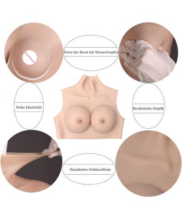 Maletofe Silicone Breast Forms - B-H Cup Crossdressing & Cosplay Fake Breasts with Cotton Filling for Enhanced Comfort - Buy Online on GoSupps.com