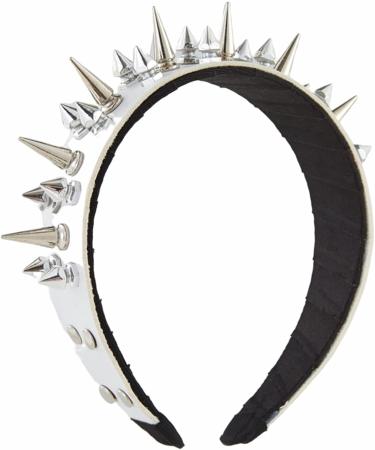 amangul Spiked Headband Gothic Tiaras Rivet Headband Rock Headband For Men Punk Headband Steampunk Leather Spiked Headpiece(White) - Buy Online on GoSupps.com