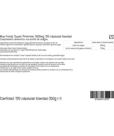 Now Foods Super Primrose 1300mg 120 Softgels - Lab-Tested, Soy Free, Gluten Free, Non-GMO - Buy Online on GoSupps.com