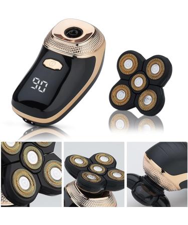 5-in-1 Rechargeable Head Shaver for Bald Men Gold Electric Shaver with Beard Nose Ear Trimmer & Facial Brush - Buy Online on GoSupps.com