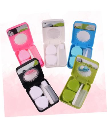 Lurrose Oval Foundation Brush Set & Colored Contact Lens Storage Case 5pcs Care Box for International Shipping - Buy Online on GoSupps.com