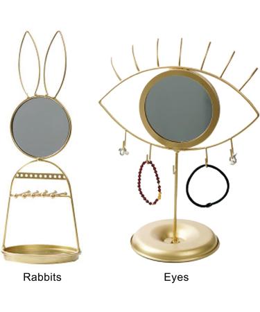 Fofetbfo Evil Eyes Makeup Mirror Jewelry Organizer Holder Jewelry Tower Evil Eye Jewelry Stand Holder Necklace Earring Holder Organizer for Women Girls(#1) - Buy Online on GoSupps.com