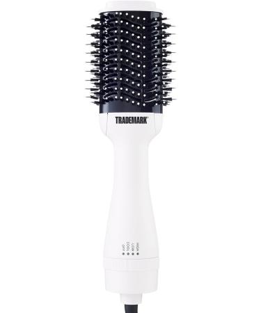Trademark Beauty Hair Dryer Brush - 2-in-1 Blow Dryer & Volumizer for All Hair Types Anti-Frizz Ceramic Design Smooths & Styles Wet & Dry Hair - White - Buy Online on GoSupps.com