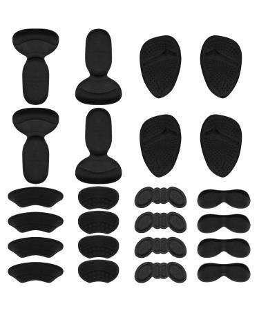 12 Sets of Reusable High Heel Cushion Pads for Men and Women - Provides Super Comfort and Support for The Ball of Your Foot (12 Black)