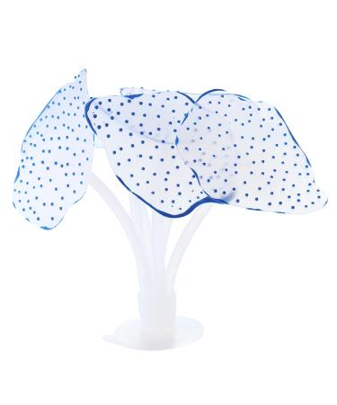 VOCOSTE Silicone Glowing Aquarium Simulation Coral with Sucker Blue 1Pcs