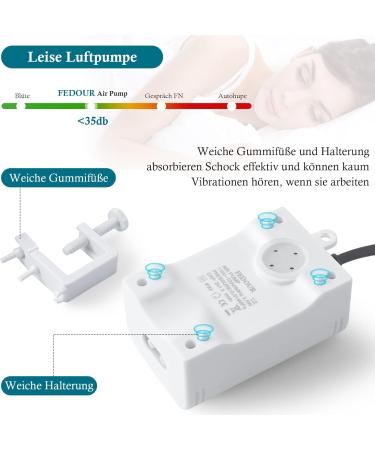 FEDOUR MINI Super Silent Aquarium Air Pump - 72LPH/120LPH for 1-200L Tanks | Double Outlet Oxygen Pump with Accessories - Buy Online on GoSupps.com