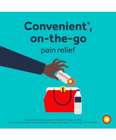 Nurofen 200mg Pain Relief Tablets for Headache, Migraines, Cold, Flu, and Back Pain - 16ct - Buy Online on GoSupps.com