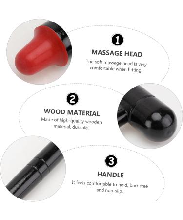 Healeved 2-in-1 Massage Hammer & Hand Stick - Silicone Trigger Point Back & Neck Massage Device - Solid Wood Handle for Effective Self-Massage - Buy Online on GoSupps.com