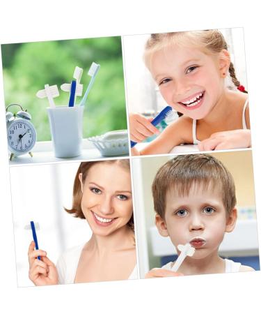 Partykindom Double-Headed Toothbrush for Dentures - 6 Pack | Hard Cleaning Brush for Prosthesis & False Teeth | Travel Size Adult Dental Care - Buy Online on GoSupps.com