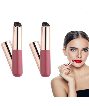 2 Silicone Lip Brushes Reusable Lipstick Applicator With Dust Covers Premium High Elastic Silicone Brush For Lip Balm Lip Gloss Lip Stick And Concealer Portable Travel Makeup Tool
