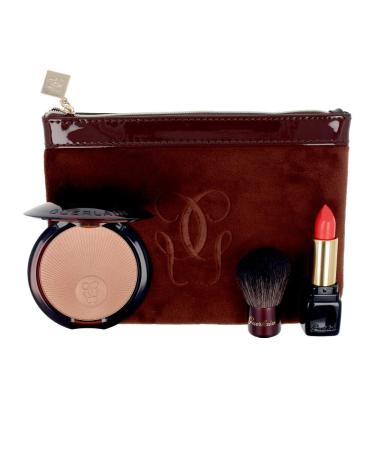 Guerlain Terracotta 3 Piece Set (344 Sexy Coral 0.12 Oz+ 20 Nude Bronzer 0.3 Oz + Mini Brush + Bag)