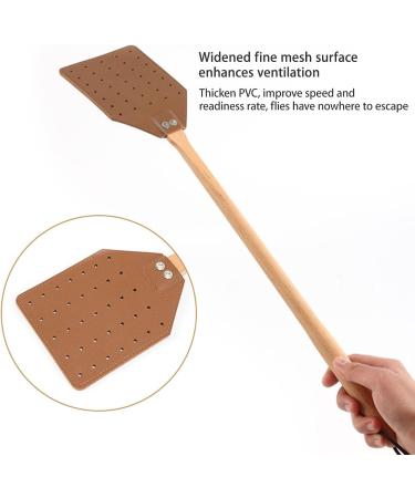 KKRAUS Leather Fly Swatter Heavy Duty Manual Long Handle Fly Swatters for Indoors Outdoor Home Garden Classroom and Office Flyswatter Brown - Buy Online on GoSupps.com