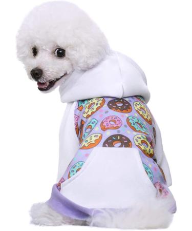 Miaododo XL Violet Dog Hooded Sweater - Warm Chihuahua Clothing for Small & Medium Pets - Stylish Pet Apparel with Real Bag - Buy Online on GoSupps.com