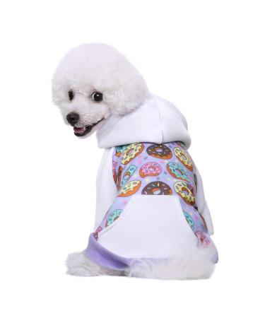 Miaododo Dog hooded sweaters with a hood warm Chihuahua clothing for small medium-sized pets dogs and cats with real bag (M violet) M purple - Buy Online on GoSupps.com
