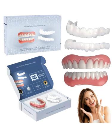 VRYNDH Cosmetic dental facets 2 pairs teeth whitening temporary dental prosthesis safe and comfortable instant smile with heatadhesive beads for temporary repair of dental problems