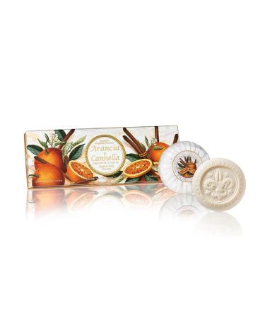 Cinnamon & Orange Soap round 3 pieces 100g each handmade Italian soap from Fiorentino Cinnamon & Orange 100 g (pack of 3) - Buy Online on GoSupps.com