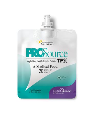 Medtrition NutriConnect ProSource TF20 ENFit Compatible Modular Protein Supplement for Tube Feeding 20g Liquid Protein in 60mL Pouch Supports Aspen Guidelines & ICU Nutrition