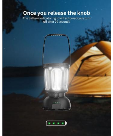Rechargeable LED Camping Lantern 650 Lumens | 3 Light Modes | Power Bank | Waterproof | Stepless Dimming | Solar Hand Crank | Emergency Lantern for Power Outage & Hiking - Buy Online on GoSupps.com