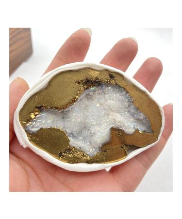 Natural Crystal Rough Natural Agate geode Hole Specimen Contains Clear Clusters Halloween Decorations Crafts