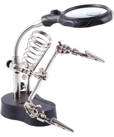 Magnifiers Adjustable 3. 5X 12X Helping Hand Soldering Irons Stand Clip Led Light Magnifying Glass Lens Desk Station Desktop Repair Tools - Buy Online on GoSupps.com