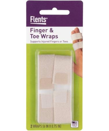 Flents Finger & Toe Wraps - Compression Bandage Supports with 2 Straps - Black - Buy Online on GoSupps.com