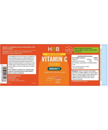Holland & Barrett Vitamin C 1000mg 120 Tablets - Immune Support Supplement - Buy Online on GoSupps.com