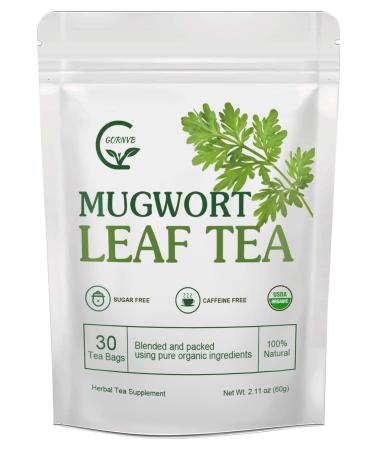 Organic Mugwort Tea Bags - Mugwort Herb Dried Leaves, Improve Sleep and Digestion, Caffeine Free, 30 Tea Bags