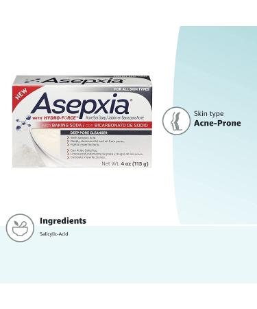 ASEPXIA Deep Cleansing Acne Treatment Bar Soap with Baking Soda and 2% Salicylic Acid - 4 oz - Buy Online on GoSupps.com