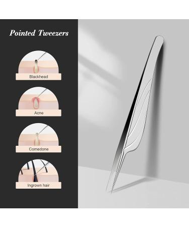 BEZOX Blackhead Tweezer and Acne Needle Set - Stainless Steel Comedone Extractor Kit - Buy Online on GoSupps.com