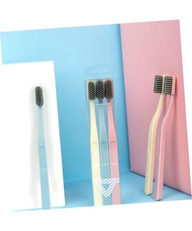 Biodegradable Adult Toothbrush Set | Minkissy 6-Pack Harthaar & Charcoal Brushes - Eco-Friendly Oral Care - Buy Online on GoSupps.com