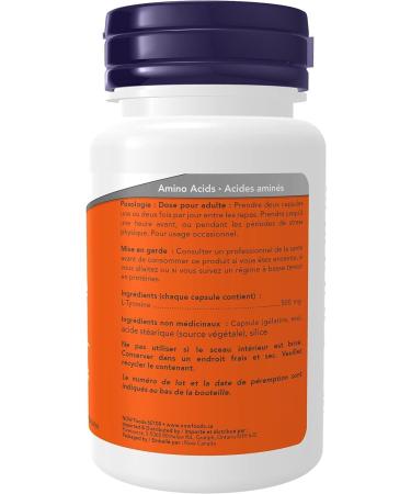 NOW L-tyrosine 500mg 60 Capsules - Buy Online on GoSupps.com