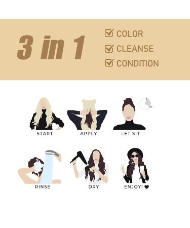 Blonde Brown Hair Color Shampoo 3 in 1 - Instant Natural Dye for Men & Women | Long Lasting Brown Color | Fast Results - Buy Online on GoSupps.com