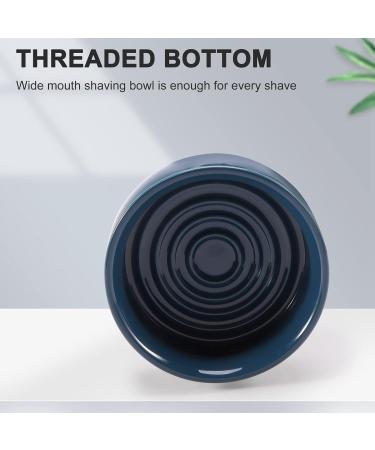 TAVIS Ceramic Men's Shaving Mug Bowl Cup Thread Bottom Wide Mouth for Shave Brush and Shaving Soap Dark Blue - Buy Online on GoSupps.com