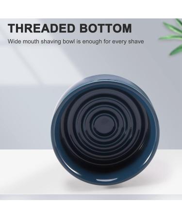 AIDIRui Dark Blue Ceramic Men's Shaving Mug Bowl with Threaded Bottom | Perfect for Shaving Brush & Soap | International Shipping Available - Buy Online on GoSupps.com