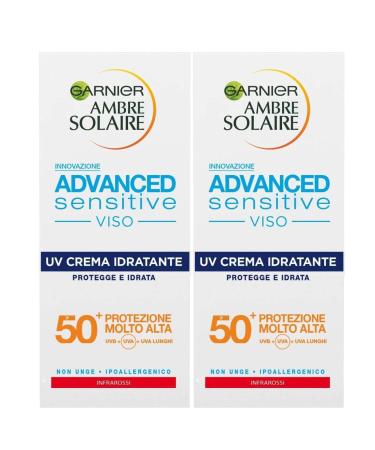 Garnier Garnier Ambre Solaire Advanced Sensitive Face Sunscreen SPF 50+ 50ml 2 Units