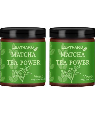 LEASOUL Matcha Green Tea Powder-Premium Grade - 200g can be prepared as mixed drinks herbal tea milk cake dessert and ice cream 100g*2 - Buy Online on GoSupps.com