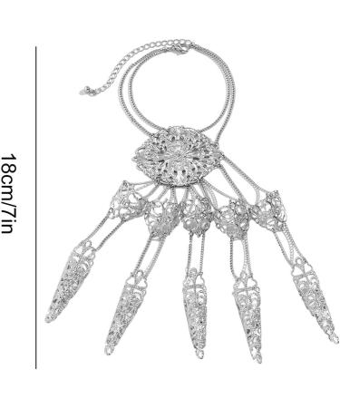 Metal Finger Claw Bracelet Halloween Adjustable Finger Nail Tip Claw Bracelet Multipurpose Finger Nail Tip Hand Chain 7 Inch Finger Claw Ring Bracelet For Cosplays Parties Weddings Halloween White - Buy Online on GoSupps.com