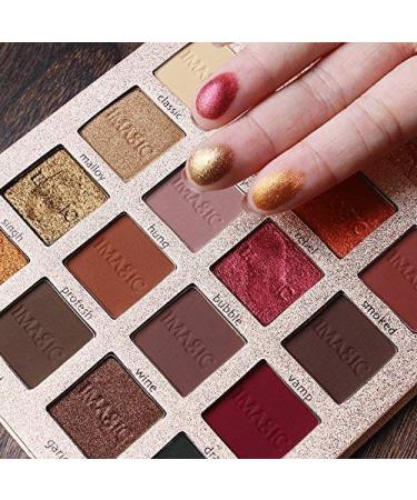 16 Color Matte & Shimmer Eyeshadow Palette | Luxury Metallic Gold & Nude Blending Powder with Mirror - Super Pigment Makeup - Buy Online on GoSupps.com