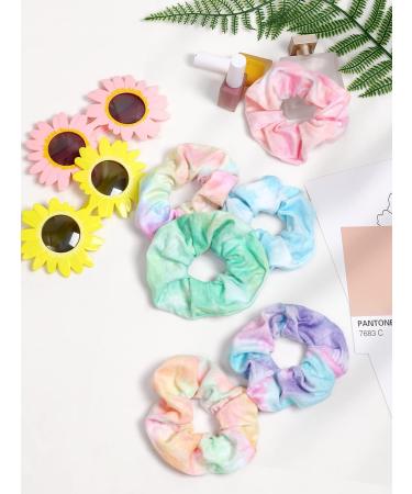 CiyvoLyeen Velvet Tie Dye Hair Scrunchies - 12 Pcs Set for Disco Bachelorette, Hippie Party, 60s 70s Theme - Great Gift for Girls and Women - Buy Online on GoSupps.com