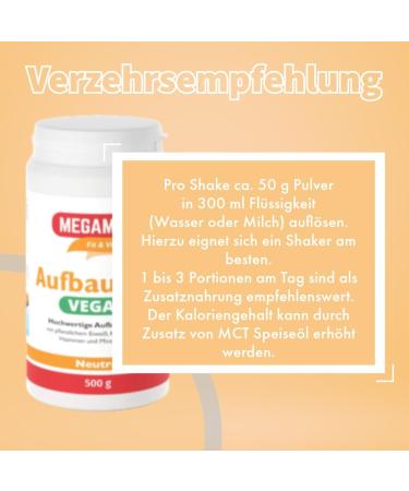 MEGAMAX Vegan Building Food 500g - High-Calorie Liquid Shake for Weight Gain | Pea Protein & Carbohydrates - Nutrient-Rich Vegan Calorie Booster - Buy Online on GoSupps.com