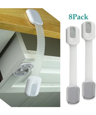 Baby Proof Child Safety Locks Toddlers Security Child Proof Locks with Adjustable Strap for Cabinets Drawers Appliances Toilet Seat No Drilling Required(8Pack Cabinet Lock) - Buy Online on GoSupps.com