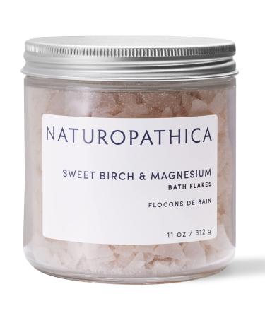 Naturopathica Sweet Birch + Magnesium Bath Flakes Made in USA - Soothing Daily Bath Soak - Vegan (11 Fl Oz)