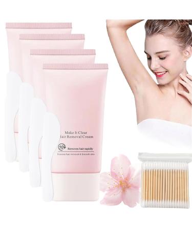 Quarxery Hair Removal Cream 60g Quarxery Pure and Gentle Hair Removal Cream Painless Hair Removal Cream for Smooth Skin | Quarxery Hair Removal Foam for for Face Arm Leg Armpit (4pcs)