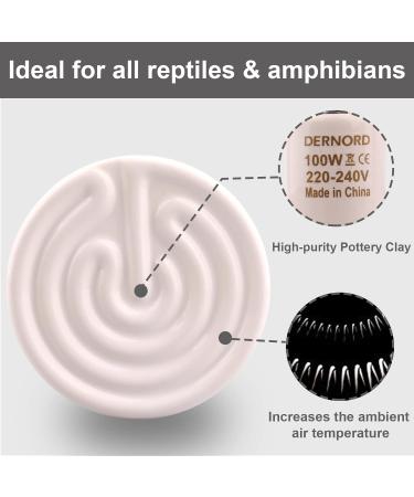 Dernord 100W E27 Ceramic Heat Lamp for Reptiles | Ideal Heating for Terrariums Turtles & Chickens - Outdoor Spotlights - Buy Online on GoSupps.com