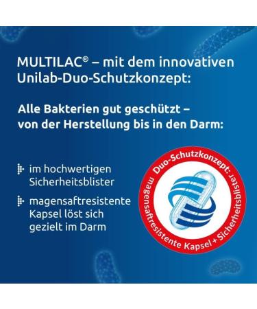 Multilac Intestinal Synbiotic - Vegan Probiotic for Family Health 9 Strains & FOS 10 Gastric-Resistant Capsules - Buy Online on GoSupps.com