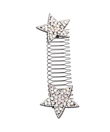 minkissy Invisible Hairpin Hair Finishing Fixer Comb Hair Clip Comb Invisible Star Hair Clip Hair Accessories for Girls Hair Accessories for Women No Trace Styling Comb White Miss Plastic 13.50X4.00X0.50CM White