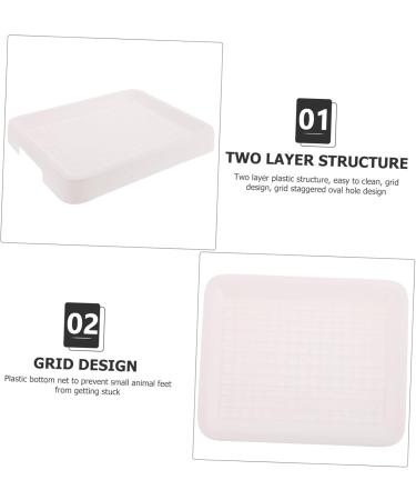 BESPORTBLE Box Hamster Toilet Pet Cage Large Corner Toilet Guinea Pigs Dog Toilet Indoor Cages Sieve Pp White 24.5X19.5X3CM White - Buy Online on GoSupps.com
